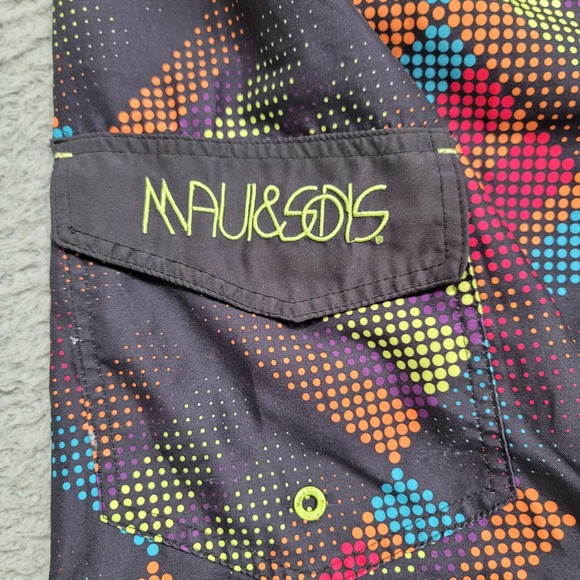 Maui and Sons Shorts Mens 2XL Geometric All Over Print Lined Casual Swim Beach - Picture 6 of 13